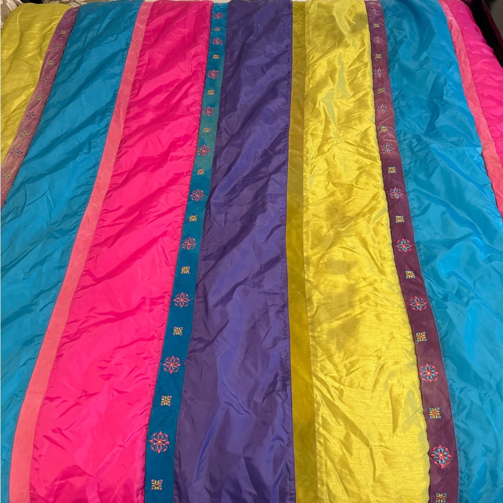Vintage Seventeen brand Colorful Striped comforter Bedding Set with pillow case